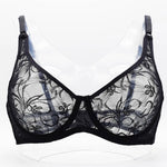 Womens Ultra-thin See Through Bras For Men Mesh Seamless Bralette Embroidery Sexy Lingerie Plus Size Brassiere