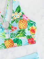 Sexy High Waist Bikini Floral 2026 Women Swimsuit Two Piece Swimwear Female Bikinis Set Blue Bathing Suits Brazilian Biquini