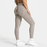 Women's Color Contrast Hip Lifting Yoga Fitness Pants, High Waist and Abdominal Compression, Elastic Tight Yoga Pants, Autumn