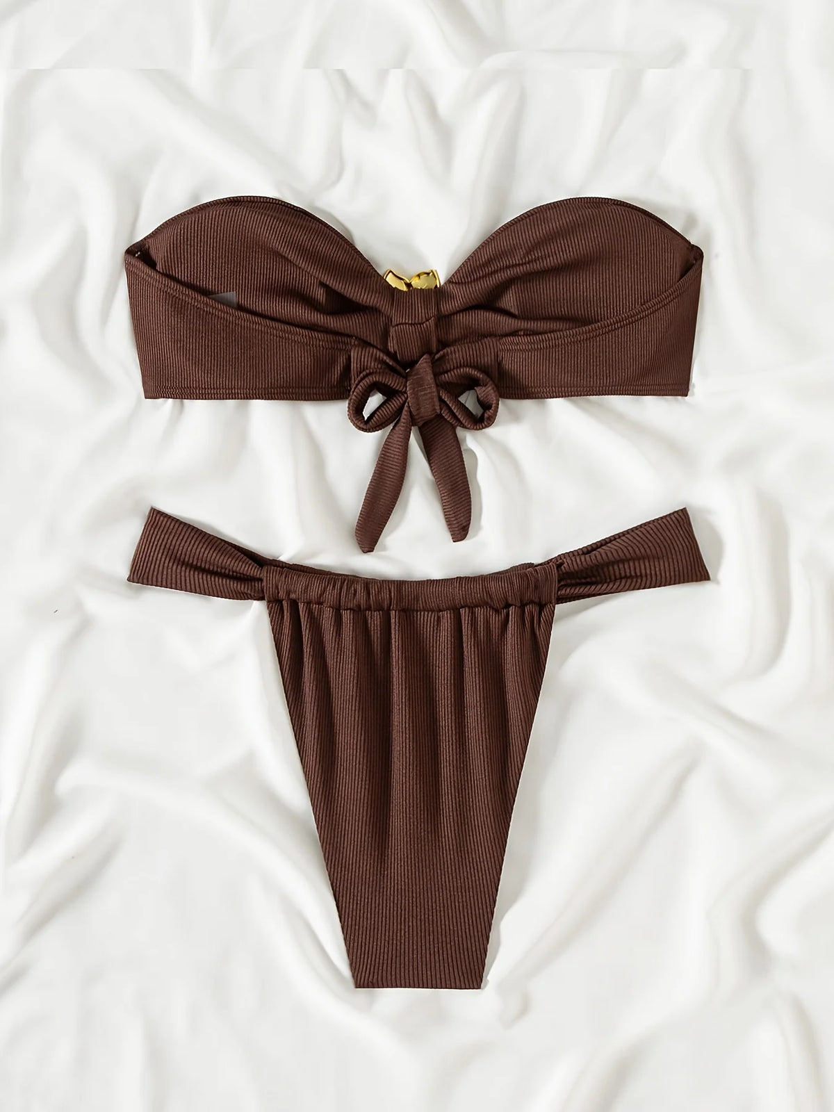 ZTVitality Solid Bikini Strapless Swimwear Women's Swimsuit 2025 New Sexy Biquini Bikini Set Low Waist Summer Bathing Suit
