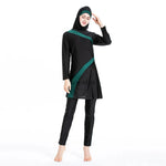 Women's Muslim Swimsuit Modest Full Cover Bathing Suit Irregular Patchwork Islamic Arab Middle East Ladies Swimwear 2025 New