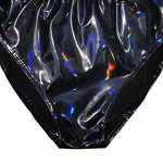 Women Panties Glossy Surface Triangle Shape Elastic Waist Honeymoon Underwear High Waist Bright Mirror Paint Women Underpants