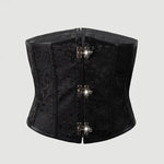 Sexy Leather Tight Corset Jacquard Waist Cincher Bust Support Shapewear New Lace-up Court Casaul Elegant Style Corset B8RO