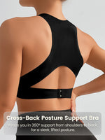 Women's Bra Single Pack, Lifting Anti-Sagging, Front & Back Adjustable Buckle, Wireless Removable Pads Seamless Wide Straps