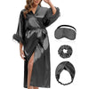 Bride Robe for Wedding Day Bridal Robes with Feather Long Satin Kimono Robes for Bachelor Party Getting Ready Outfits