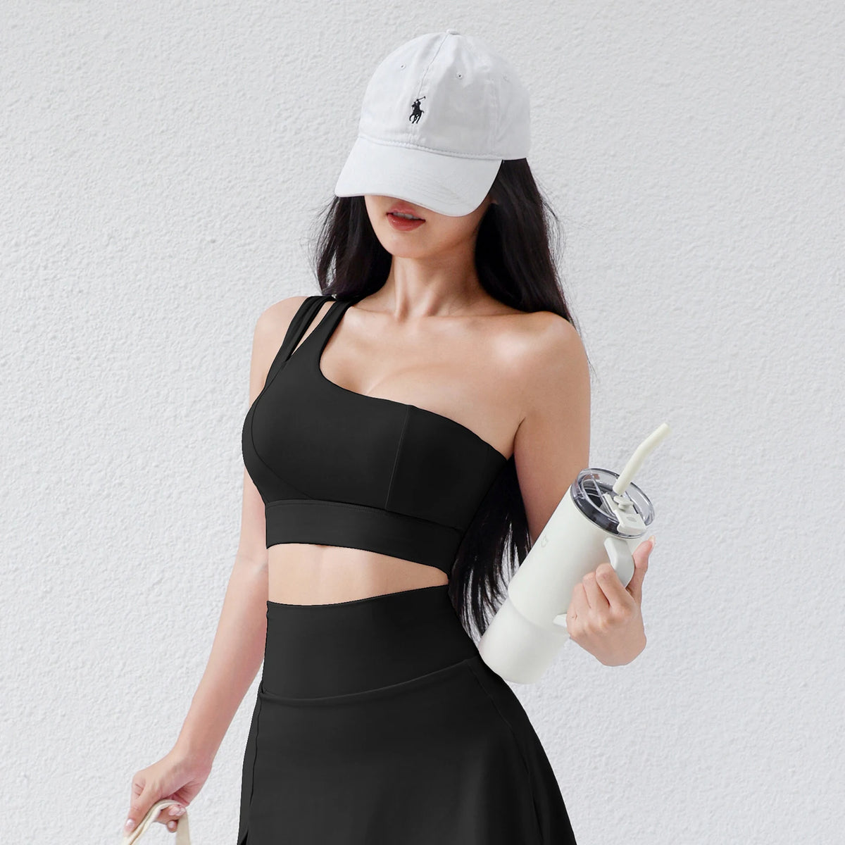 Women's Summer Asym Bra: Moisture-Wicking & Removable Cups w/Athleisure Cut
