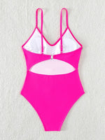 Colorful Tassel One Piece Swimsuit Women Sexy Hot Pink Push Up Tummy Control Swimwear Beach Backless Bathing Suit Monokini 2024