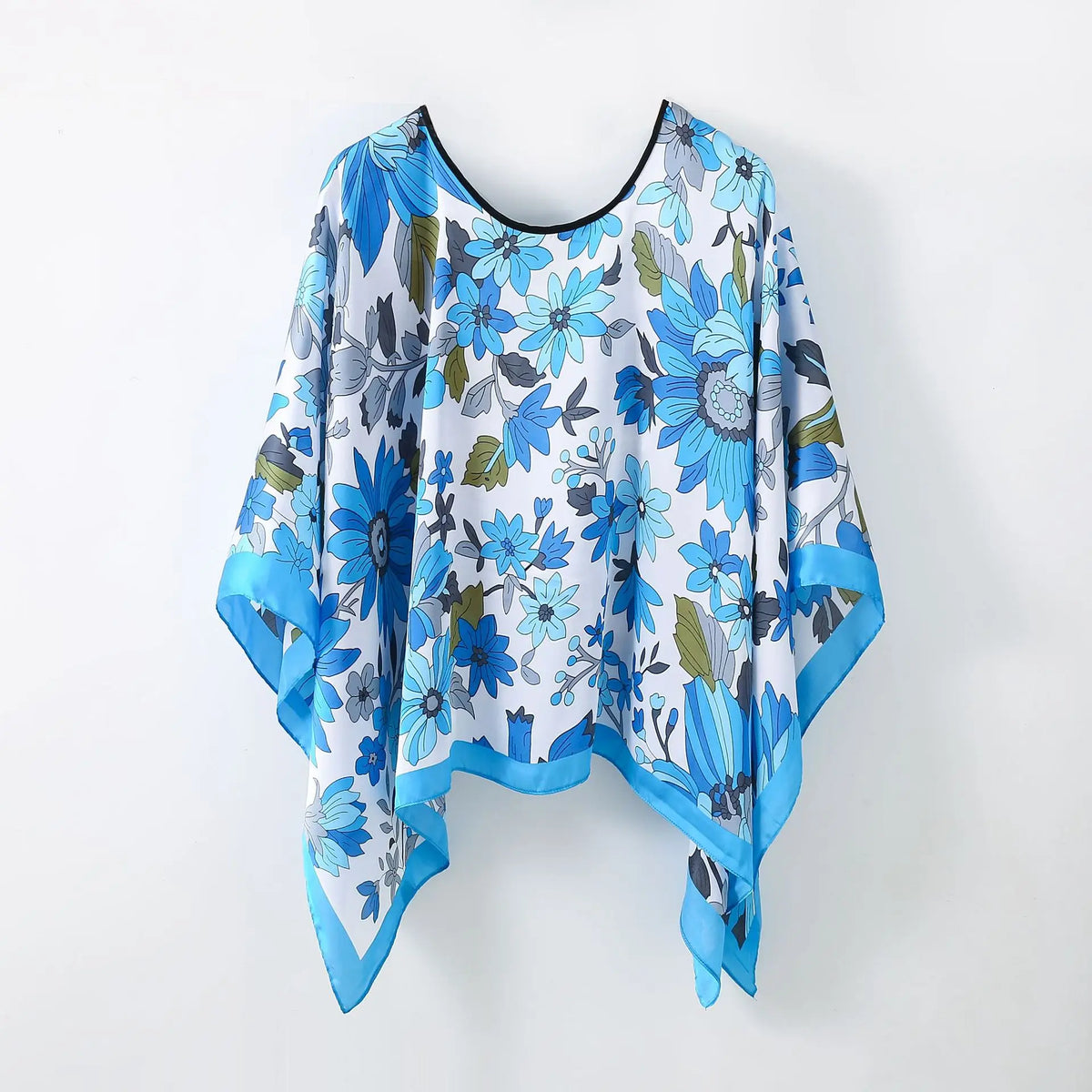 Simulated Silk Pullover Shawl Sweater Summer Beach Sun Protection Cape Women's Beach Towel Versatile Gauze Scarf Multifunctional