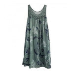 Mini Dress Floral Printed Lace Stitching O-Neck Sleeveless Women Summer Loose Tank Dress