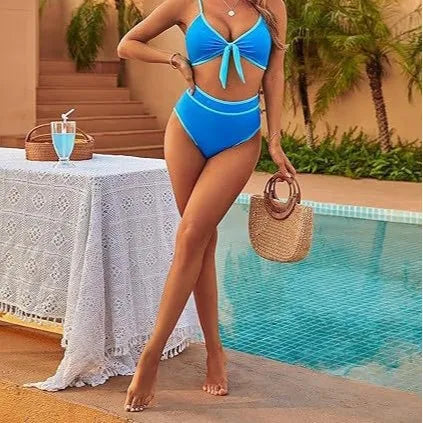 Irresistible Bikini High-Waist Ruched Sculpting Bikinis Tropical Floral Beach Swimsuit Lightweight Quick-Dry Women Swimwear