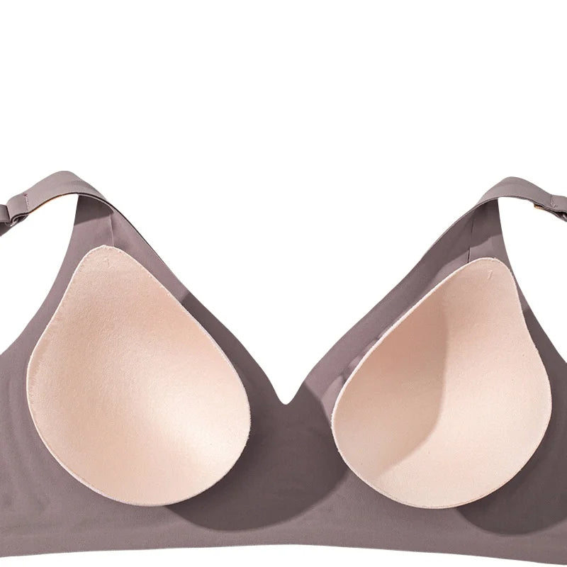 Sexy Seamless Bras For Women Wire Free Push Up Brassiere Deep V-Neck Lingerie U-Back 2-Hook Underwear Intimates S-5XL