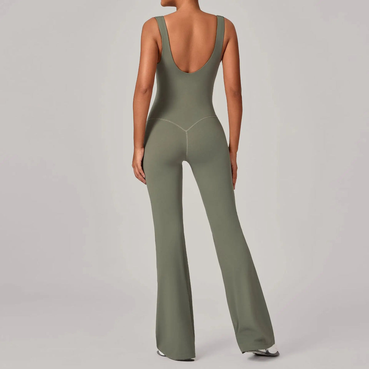 Women's Seamless Yoga Jumpsuits Sports Fitness Sleeveless Hip-lifting Flared One-piece Workout Gym Training Slim Fit Bodysuits