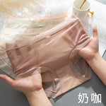 1PC Women Sexy Panties Solid Color Underpants Thin Seamless Ice Silk Quick Drying Briefs Female Underwear Cool Panties Lingerie