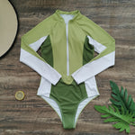 2026 Surfing Sport Swimsuit Long Sleeves Women One Piece SwimsuitSwimwear Solid Monokini Bathing Suit Tropical Bodysuit Female