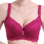 Plus Size Female Lace Bra Thin Bralette 80-105 C/D Cup Push Up Brassiere Widening Side 4-Row Button Bras Absorbs Sweat Underwear