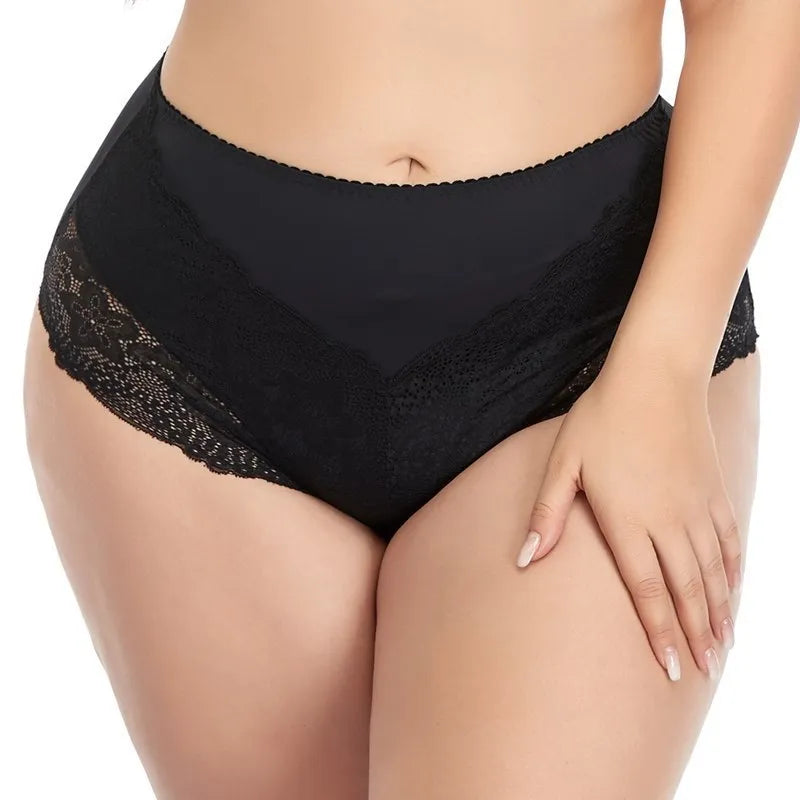 Beauwear women large size lace panty 2XL 3XL 4XL 5XL 6XL 7XL big size nylon spandex underwear female middle waist briefs