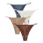 4Pcs/Set Women G-String Thongs Seamless Panties Sexy Lingerie Low Rise Female G-String High Cut Pantys Underwear