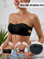 Women's Wireless Strapless Bra Bralette Side Cut-out Push up Bra Breathable Back Unpadded Comfort Bra