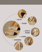 New 2025 Summer Women's Sandals Elegant Medium Heel Toe Mules Comfortable Office Women's Shoes Buckle Heels Dress Shoes