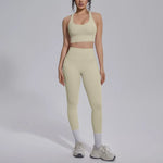 Women's Yoga Set Sports Fitness Running Beautiful Back Slim Fit Bra Hip-lifting High Waist Pants Workout Training Gym Suits