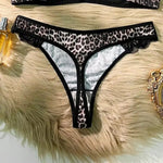 Leopard print Set Sexy Lingerie Set black 2-piece Women's Underwear SetPush Up Bra Set MR3596
