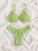 2026 Sexy Floral Twin Strap Bralette Bikini Women Swimsuit Triangle Swimwear Bathing Suits Two-piece Biquini Thong Bikinis Sets