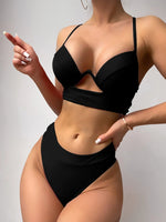 New Leopard Push Up Bikini 2026 Brazilian Biquini High Waist Thong Swimsuit Women Cut Out Bathing Suit Halter Swimwear Monokini