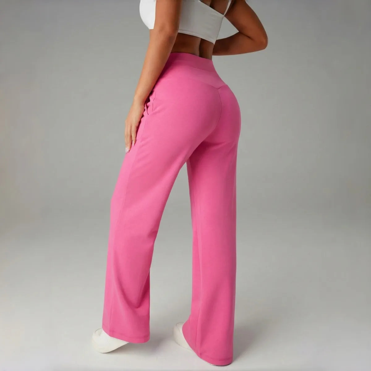 STOUREG High Waisted Yoga Pants for Women, Loose Wide Leg Workout Trousers with Pockets for Running and Outdoor Exercise