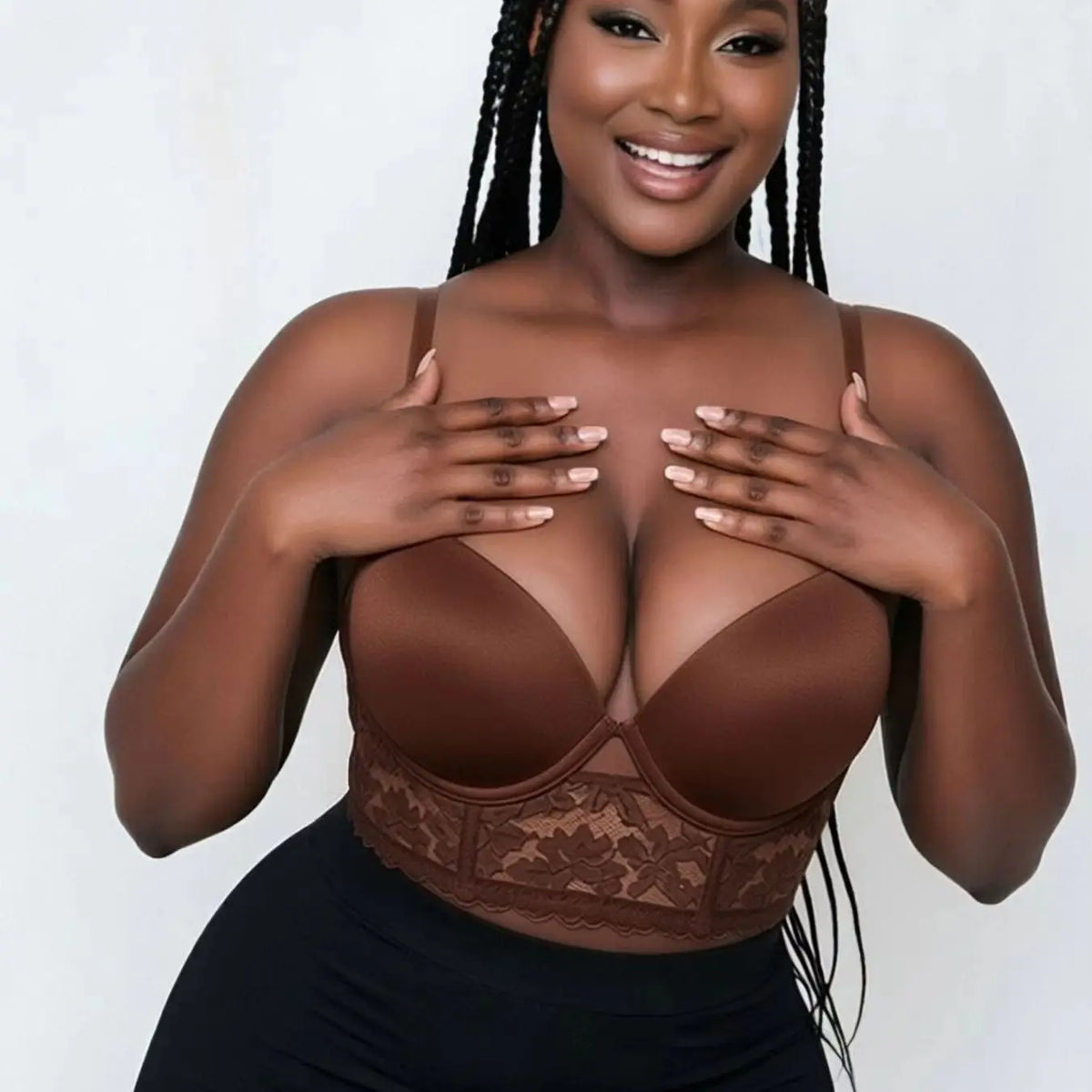 Plus-Size U-Shaped Backless Bra for Women, Sexy Push-Up Anti-Sagging Bra for Large Busts, Thin Invisible Backless Bra