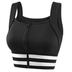 Zipper Front Closure Sports Bra Fitness Crop Tops with Built in Bra Gym Yoga Workout Padded Tank Top Athletic Vest Plus Size