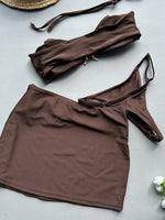 3 Pieces Starfish Thong Bikinis 2026 Solid Swimwear Female Sexy Solid Swimsuit Women & Beach Skirt Bathing Swimming Swim Suit