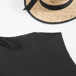Vintage Black Swimwear Women 2026 Sexy One Shoulder Front Cross Hollow Out Slim One Piece Swimsuit Beach Bathing Suit Monokini