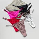 Rhinestone Lace Sexy Girls Women Panties Seamless Underwear G String Letter Transparent Thong For Female Low Rise Ladies Briefs
