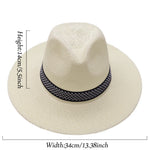 Men's Straw Woven Top Hat Wide Brim Sun Cap Summer Casual Outdoor Holiday