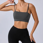 Women Yoga Bra Removable Shoulder Strap Anti-Slip Bra Wrap Chest Dual-Use Sports Yoga Wear Outside Running Fitness Top