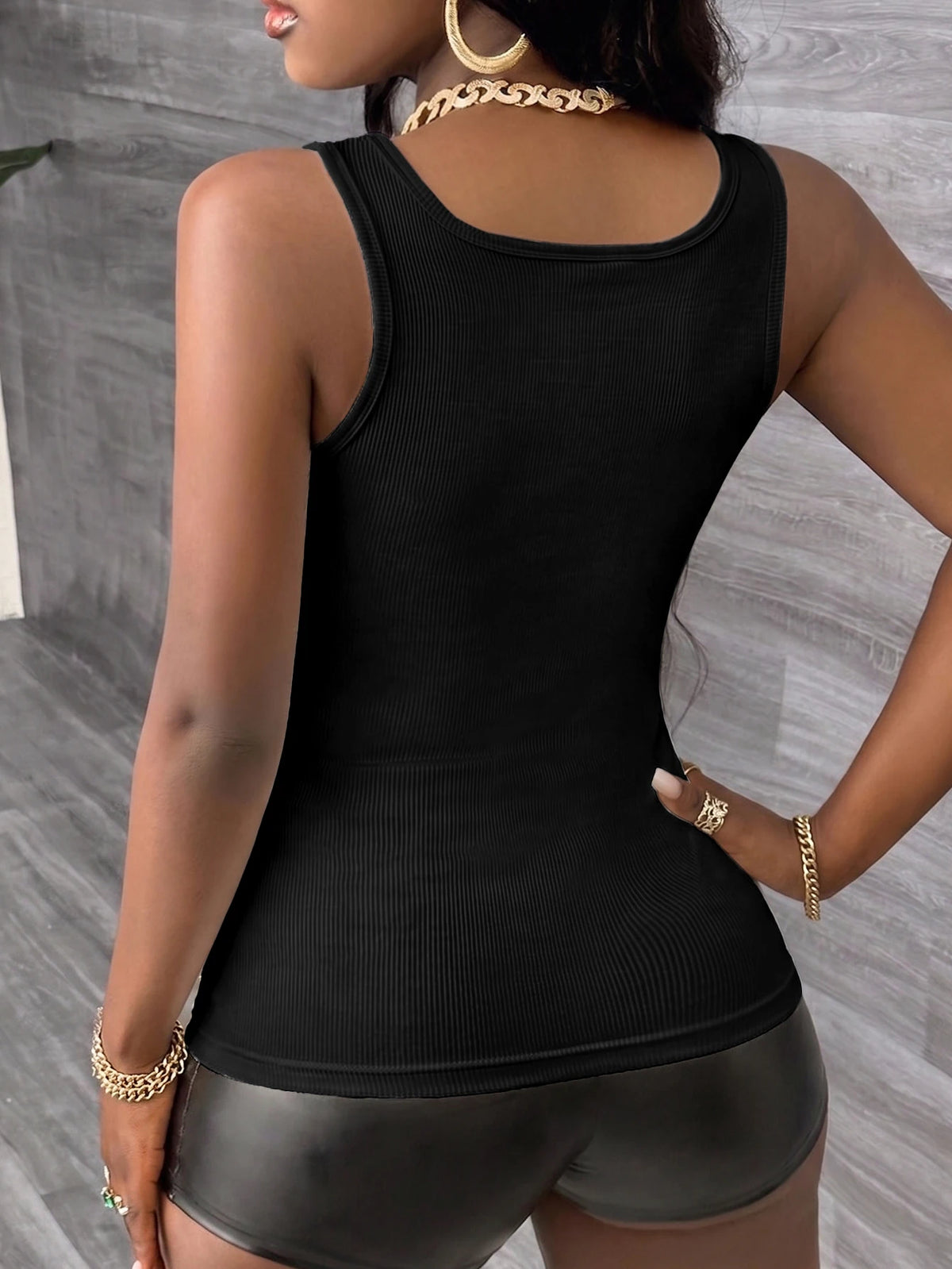 Women Half-Zip Tank Top Solid Ribbed Sleeveless Camisole Slim Fit Basic Casual Summer Vest Top