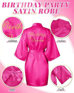 12 Pcs Women's Birthday Party Robes Gold Glitter Queen Squad Kimono Silky Nightgown Satin Bathrobes Dressing Gown