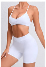 Women's 2-Piece Yoga Sets High Waist Seamless ShortsHip-Lifting & Backless Gym Leggings Quick Dry Workout Fitness Suits