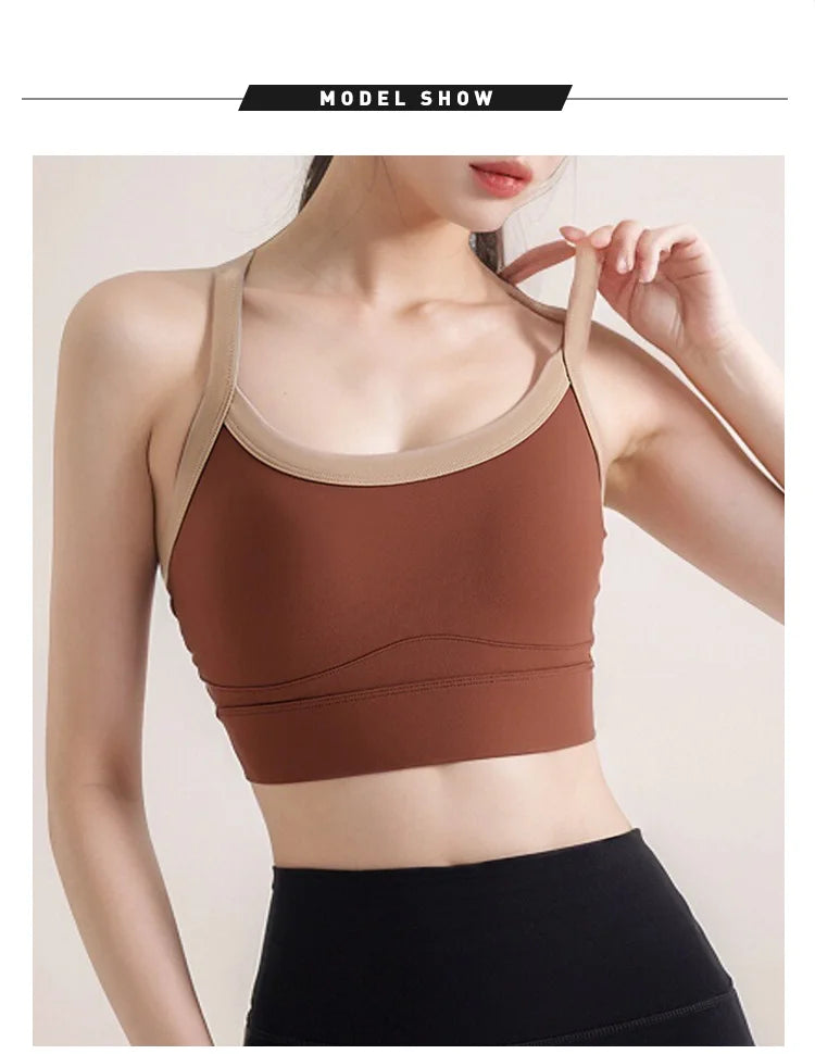 New Selling High Strength Sports Underwear Women's Shock-proof Cross Back Yoga Wear Sports Bra Fitness Vest