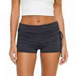 Women Workout Shorts High Waist Foldover Drawstring Bodycon Shorts for Gym Fitness Running Sporty Daily Casual Short Pants