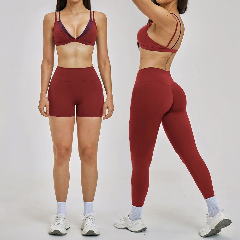 2 Piece Yoga Set Women's Tracksuit Athletic Wear Gym Clothes Female Workout Push Up Clothes Sports Bra Leggings Suit Fitness Set