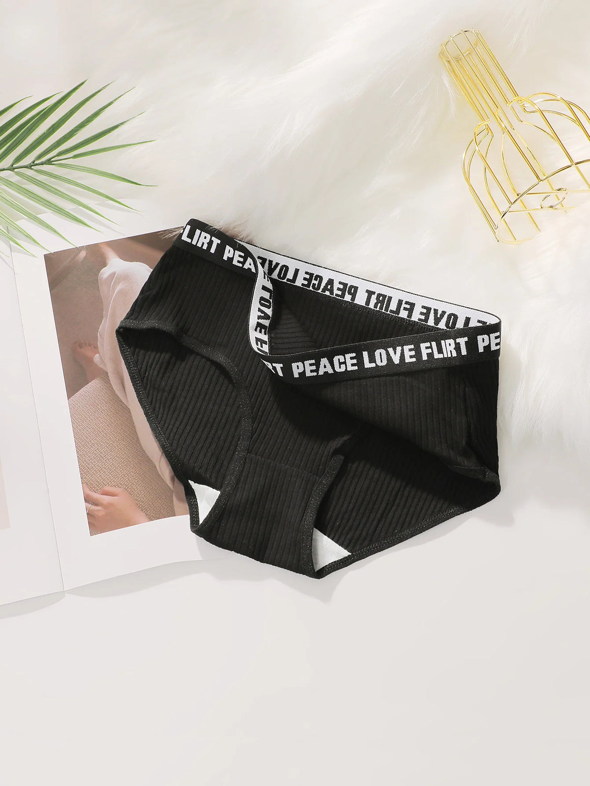 Women's High Waist PantiesLetter Elastic Waistband Soft Ribbed Fabric Comfortable Briefs for Daily Wear women bra K2809