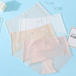 4Pcs/Set Sexy Women Panties Quick Drying Thin Briefs Seamless Underwear Summer Underpants Low Rise invisible Panties