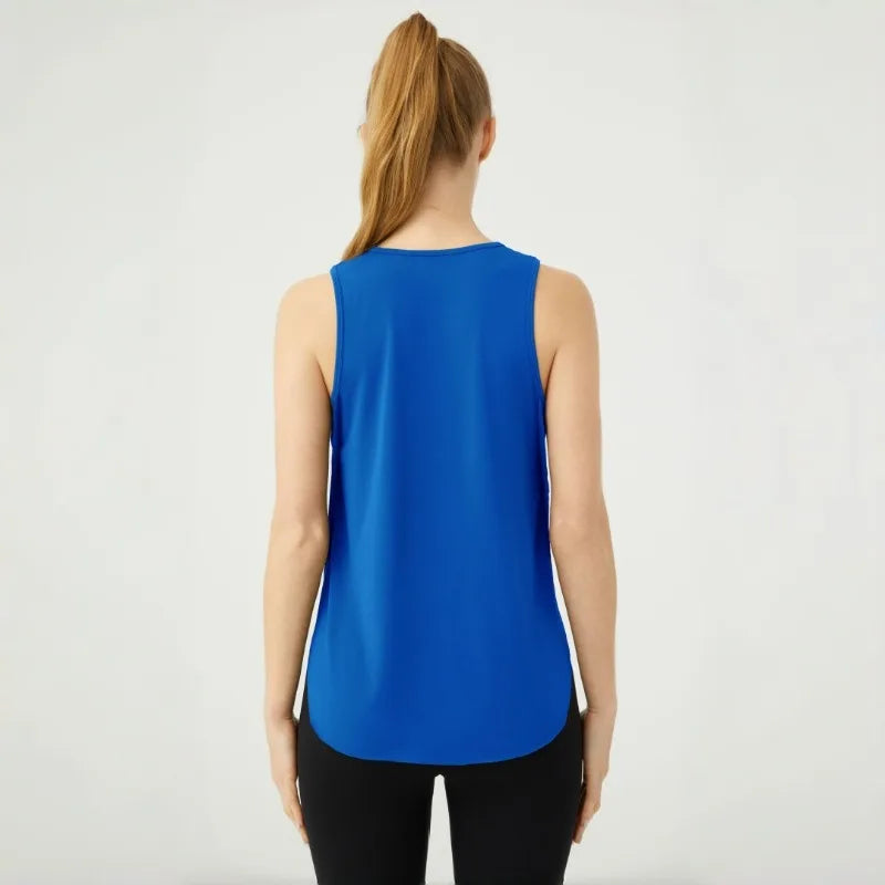 Women's Sleeveless Sports Top Quick Dry Running Fitness Yoga Vest Loose Fit Breathable Pilates Gym Cover Up Shirt
