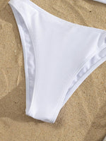 Sexy One Shoulder Bikini Set 2026 Women White Metal Buckle Push Up Bra High Waist Swimsuit Beach Bathing Suit Two Piece Swimwear