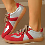 Casual Mixed Color Sneakers for Women Spring Autumn 2025 All-Match Lace Up Flats Woman Non-Slip Plus Size 35- 44 Shoes Female