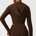 Women's Seamless Yoga Top Zipper Long-sleeved Sports Jacket Outdoor Fitness Gym Casual Top
