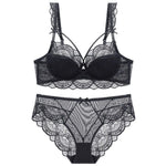 MOYISU Minimizer Bra French Lace for Large Bust, Anti Sagging Full Coverage Push Up Underwire Set, Sensuous Women Sexy Bra & Set