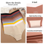 3PCS Women's Seamless Maillard Underwear Sexy V-Shaped Mid Waist Ice Silk Briefs 10 Soild Color Cozy Stretch Sexy Underpant S-XL
