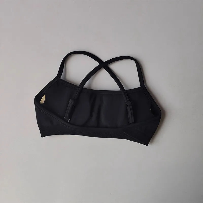 Gathering Shock-proof and Beautiful Back Seamless Sports Bras Gym Women Top Crop Tube Yoga Tops Fitness Scrunch Bum Workout Suit